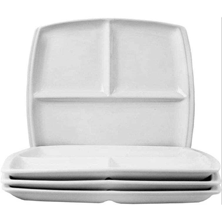 jintokys Elegant Shaped Ceramic Divided Plate Dinner Plates Luncheon